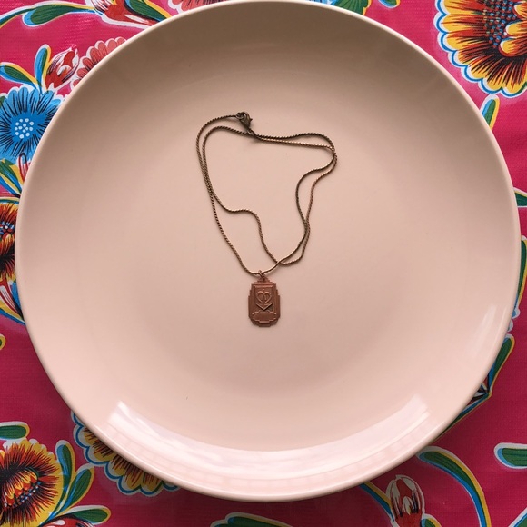 Antique 1959 Copper Pendant + Vintage Chain 4th Place Award for Horseshoes 🧲 - Picture 2 of 7